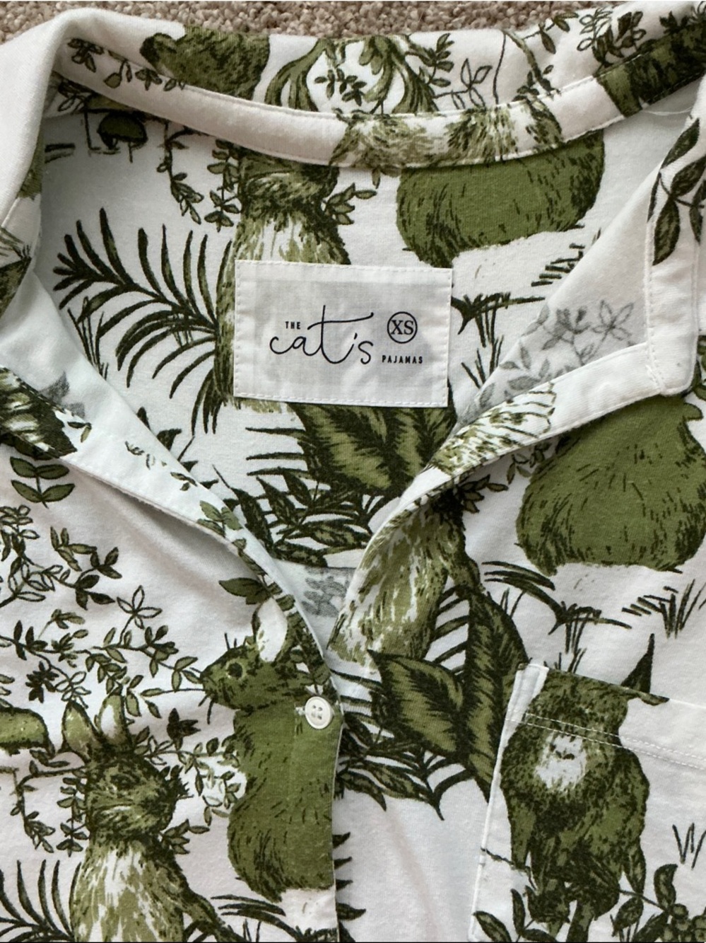 The Cat's Green & White Printed Button-Down Shirt - Picture 6 of 8